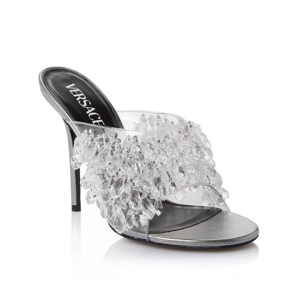 Versace size 8 new in original box Women's Bead Embellished Mule Sandals - Picture 1 of 6